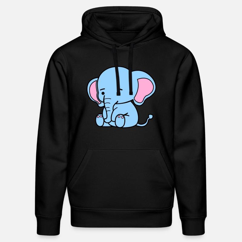 Éléphant mignon - Sweat à capuche bio DRUMMER Stanley/Stella Unisexe - noir