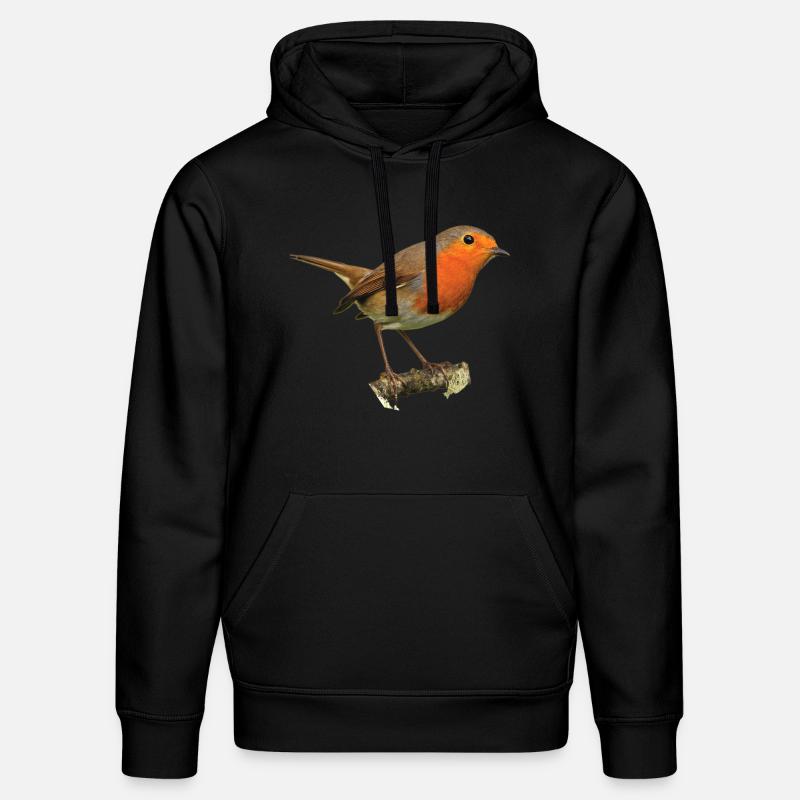 Rouge-gorge1 Robin - Sweat à capuche bio DRUMMER Stanley/Stella Unisexe - noir