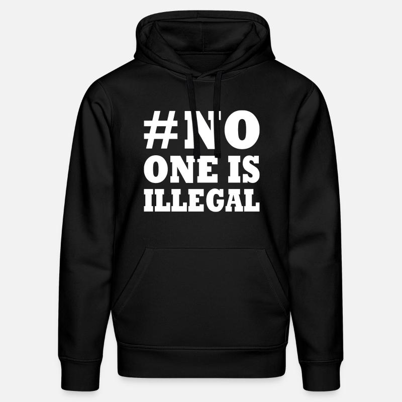 No one is illegal - Sweat à capuche bio DRUMMER Stanley/Stella Unisexe - noir