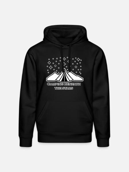 Tent among stars -Camping Beneath The Stars Design - Stanley/Stella DRUMMER Unisex Organic Hoodie - black