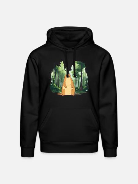 Strong groundhog nature landscape - Stanley/Stella DRUMMER Unisex Organic Hoodie - black