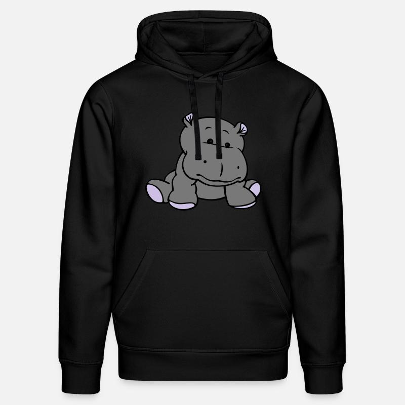 Hippo- / Nilpferd- / Flusspferd-Baby (3C) - Stanley/Stella Unisex Bio-Hoodie DRUMMER  - Schwarz