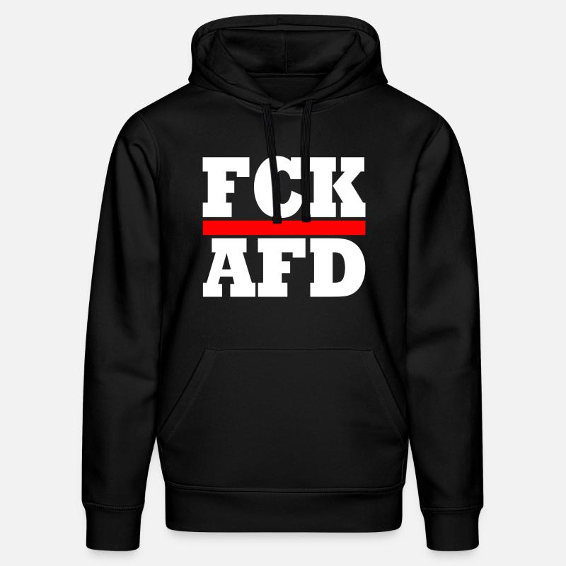 Fck afd - Sweat à capuche bio DRUMMER Stanley/Stella Unisexe - noir