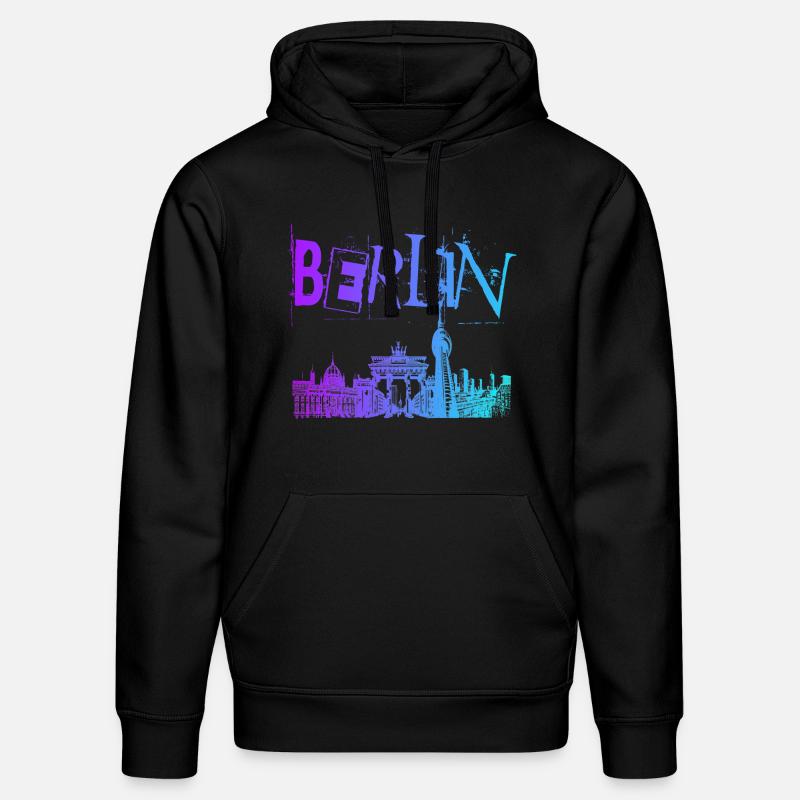 Berlin Skyline Panorama - Sweat à capuche bio DRUMMER Stanley/Stella Unisexe - noir