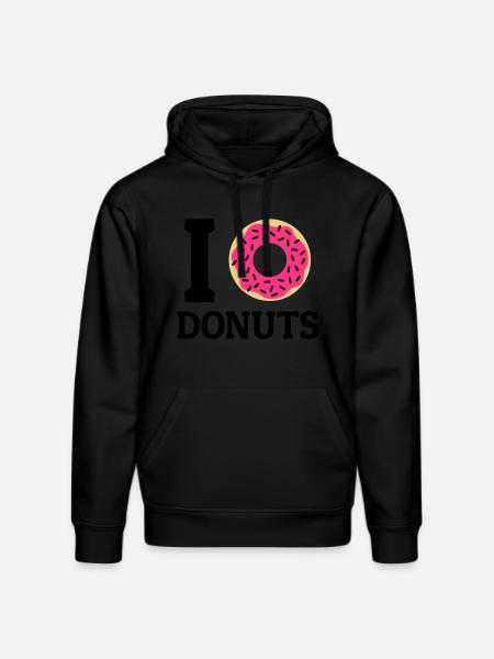 I love donuts - Stanley/Stella Unisex Bio-Hoodie DRUMMER  - Schwarz