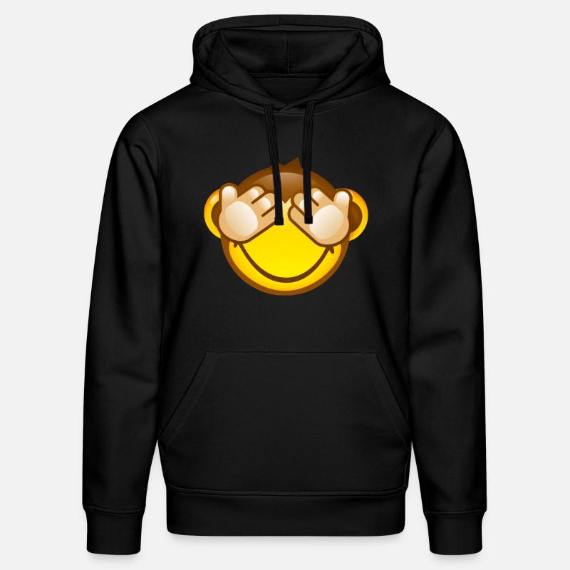 Smiley Monkey No Seeing - Stanley/Stella Unisex Bio-Hoodie DRUMMER  - Schwarz