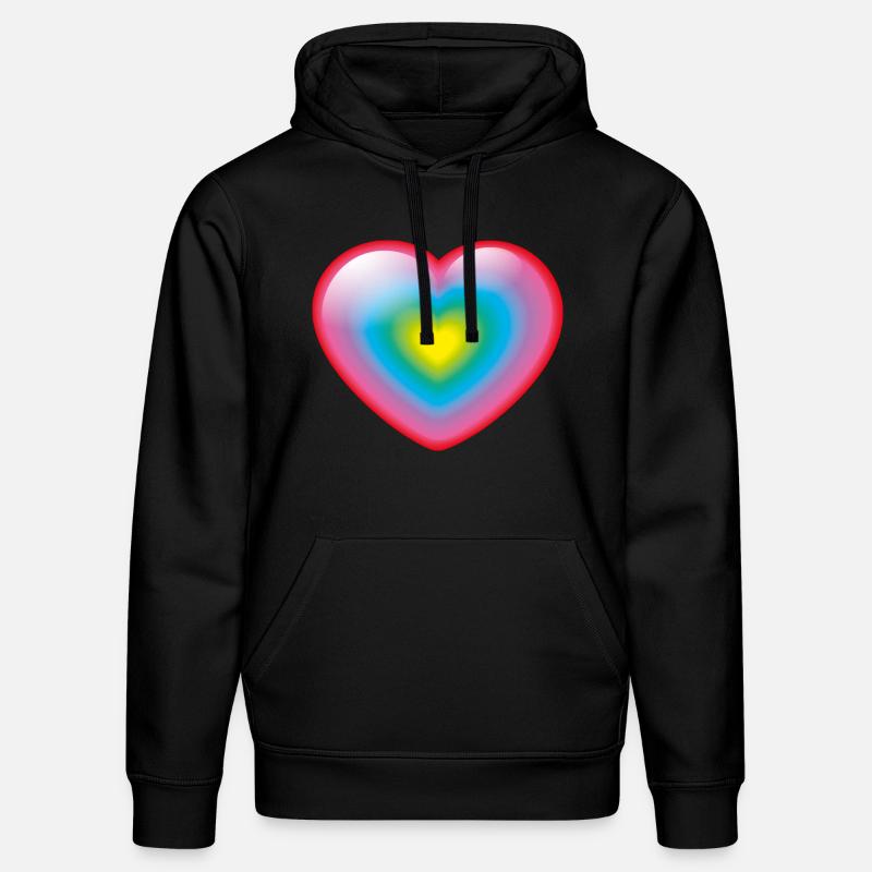 Smiley Rainbow Heart - Sweat à capuche bio DRUMMER Stanley/Stella Unisexe - noir