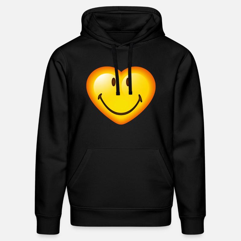 Smiley Glossy Heart - Sweat à capuche bio DRUMMER Stanley/Stella Unisexe - noir