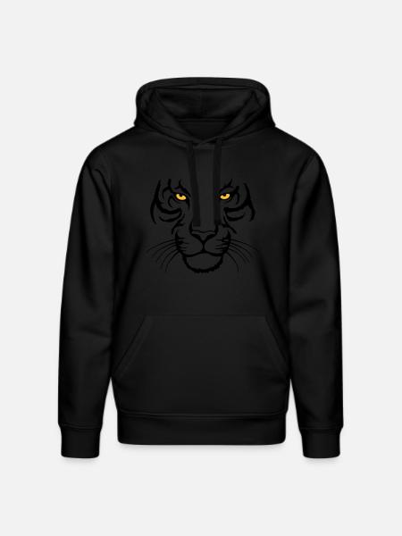 Tiger face - Stanley/Stella DRUMMER Unisex Organic Hoodie - black