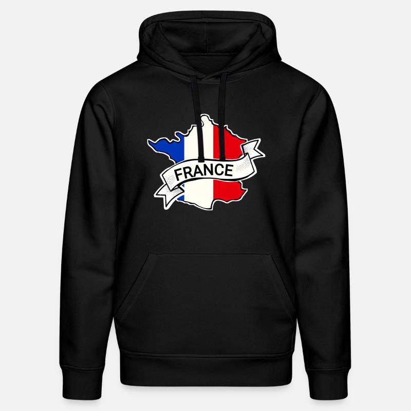 France - Drapeau - Carte - Sweat à capuche bio DRUMMER Stanley/Stella Unisexe - noir
