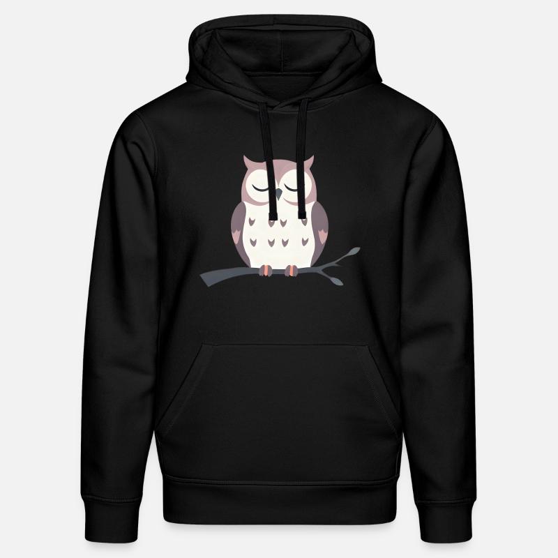 Schläfrige Eule - Stanley/Stella Unisex Bio-Hoodie DRUMMER  - Schwarz