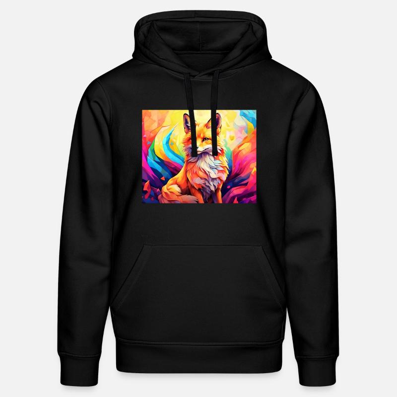 renard mignon #fox #cute - Sweat à capuche bio DRUMMER Stanley/Stella Unisexe - noir