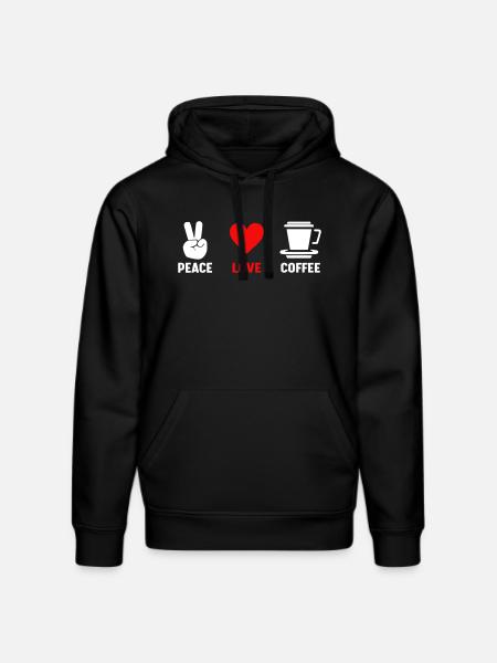 Peace Love Coffee - Stanley/Stella DRUMMER Unisex Organic Hoodie - black