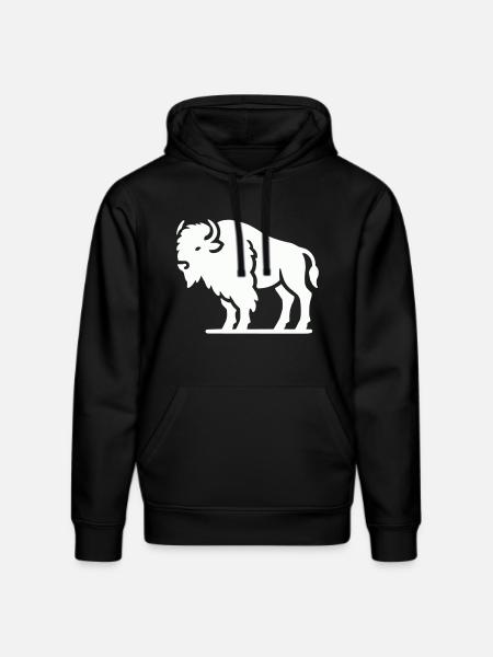 Bison Animal - Stanley/Stella DRUMMER Unisex Organic Hoodie - black