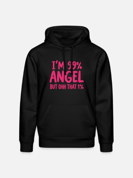 Engel Engelchen Prozent Spruch - Stanley/Stella Unisex Bio-Hoodie DRUMMER  - Schwarz