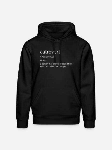 Catrovert Cat Lover Witty Definition - Stanley/Stella DRUMMER Unisex Organic Hoodie - black