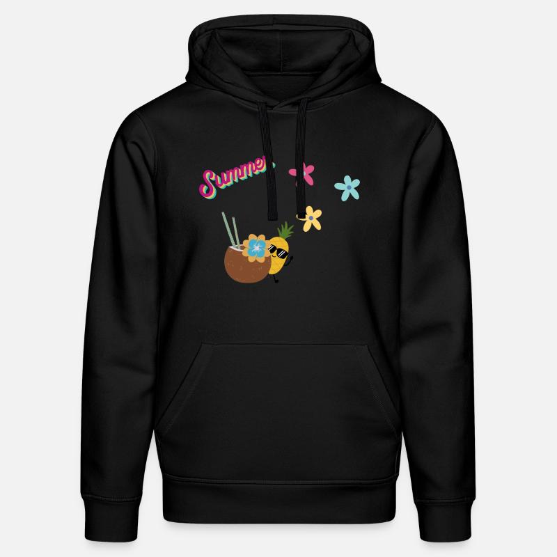 Ananas d’été - Sweat à capuche bio DRUMMER Stanley/Stella Unisexe - noir