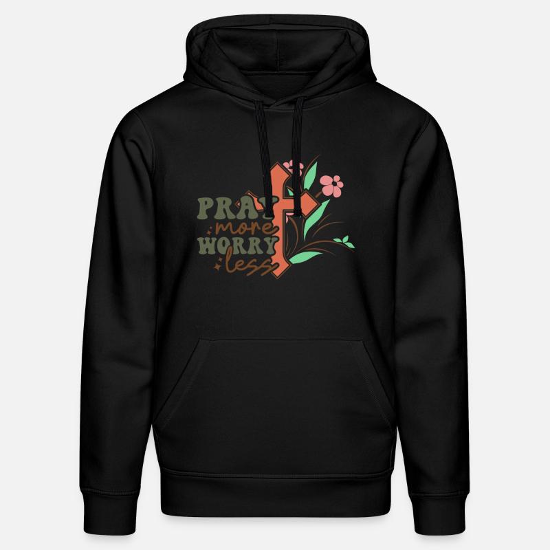 Priez plus, souciez-vous, moins - Sweat à capuche bio DRUMMER Stanley/Stella Unisexe - noir