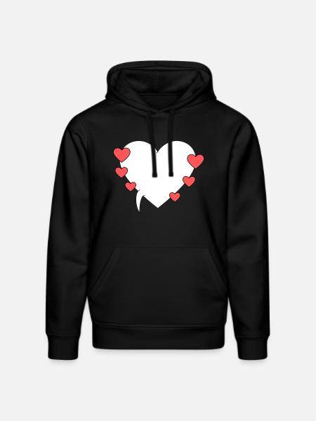 Speech Bubble with Hearts 3 - Stanley/Stella DRUMMER Unisex Organic Hoodie - black