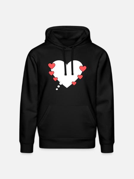 Denkblase mit Herzen - Stanley/Stella Unisex Bio-Hoodie DRUMMER  - Schwarz