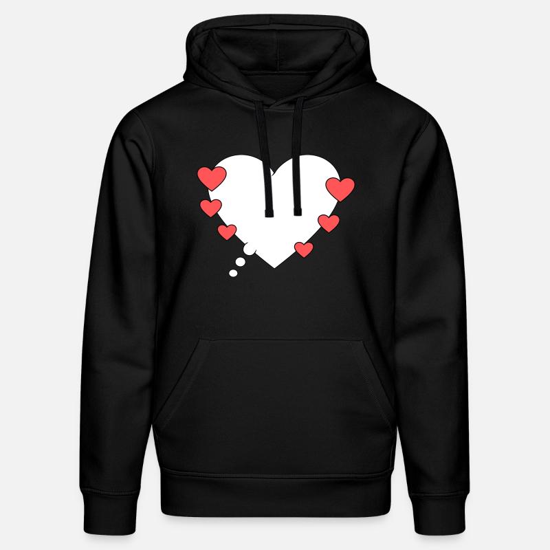 Denkblase mit Herzen - Stanley/Stella Unisex Bio-Hoodie DRUMMER  - Schwarz