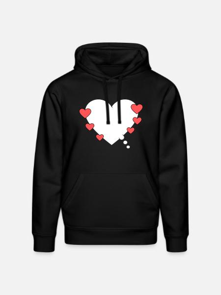 Thought bubble with heart - Stanley/Stella DRUMMER Unisex Organic Hoodie - black