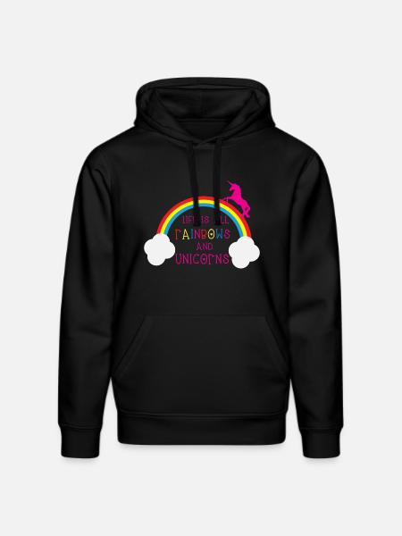 Rainbows & Unicorns - Stanley/Stella DRUMMER Unisex Organic Hoodie - black