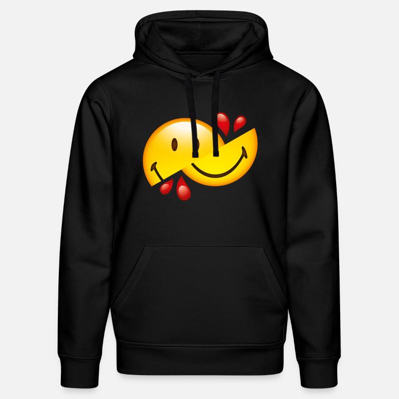 Smiley Glossy Cut in Half - Sweat à capuche bio DRUMMER Stanley/Stella Unisexe - noir