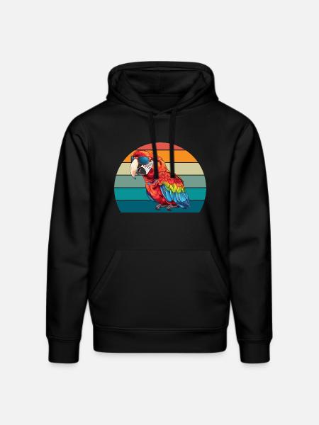 Parrot Retro Bird Summer - Stanley/Stella DRUMMER Unisex Organic Hoodie - black