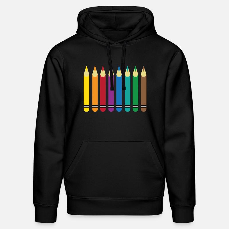 crayons de couleur - Sweat à capuche bio DRUMMER Stanley/Stella Unisexe - noir
