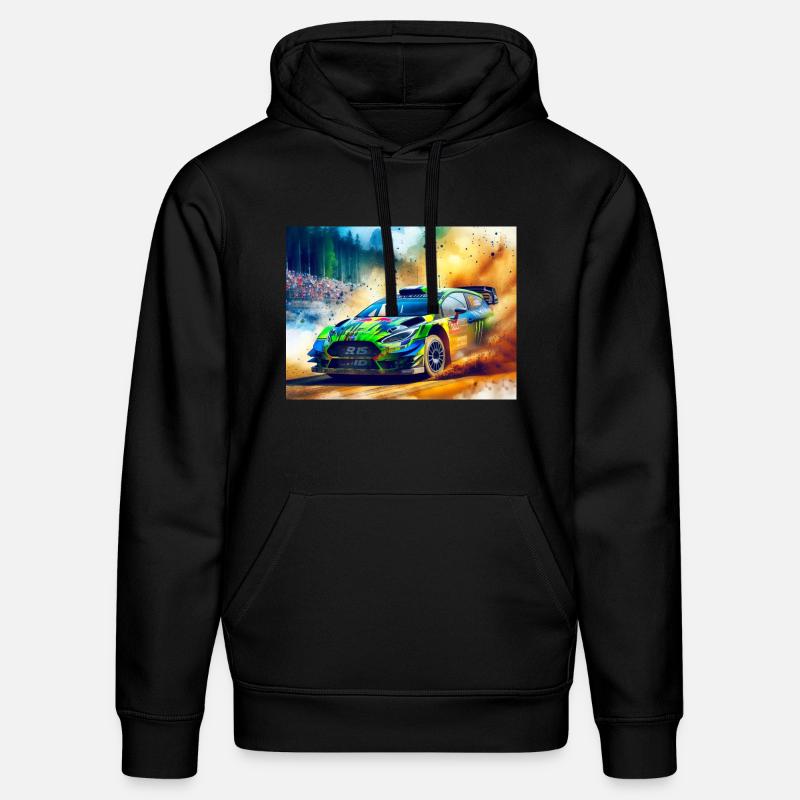 Course de voitures de rallye - Sweat à capuche bio DRUMMER Stanley/Stella Unisexe - noir