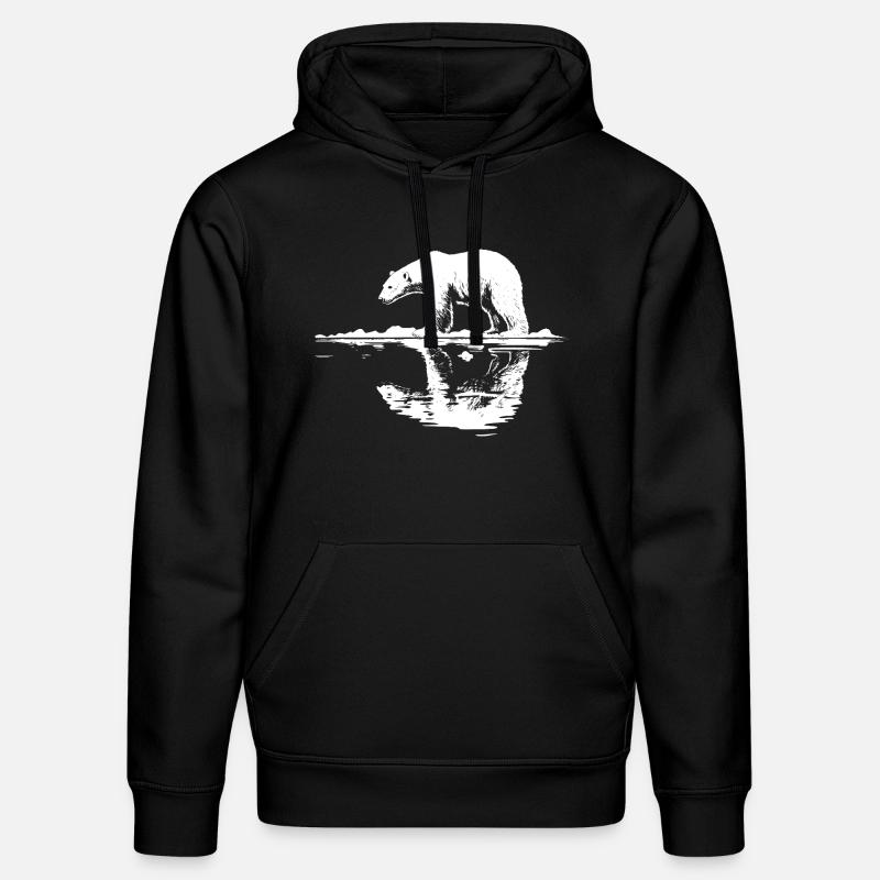 Cool Eisbär Reflektion Silhouette - Stanley/Stella Unisex Bio-Hoodie DRUMMER - Schwarz