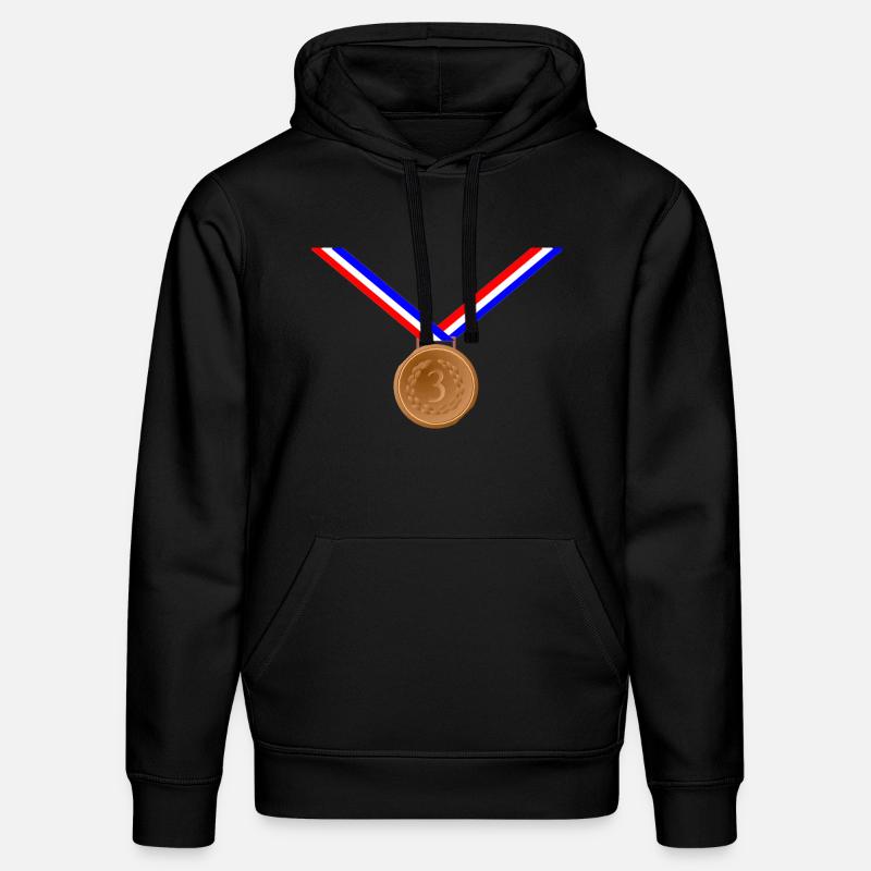 Médaille de bronze 3ème - Sweat à capuche bio DRUMMER Stanley/Stella Unisexe - noir