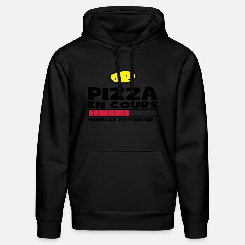 PIZZA EN COURS(+dessin) - Sweat à capuche bio DRUMMER Stanley/Stella Unisexe - noir