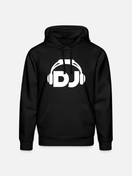 DJ Headphones Music Party Celebrations Text Lettering - Stanley/Stella DRUMMER Unisex Organic Hoodie - black