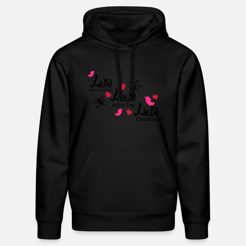 lebe_lache_liebe3 - Stanley/Stella Unisex Bio-Hoodie DRUMMER - Schwarz