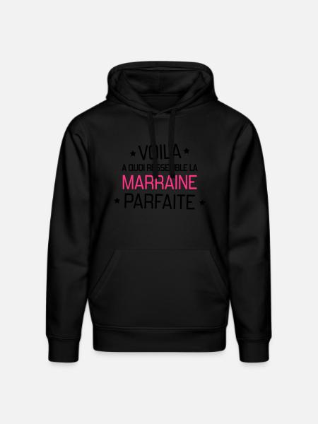 Parrain / Marraine / Filleule / Filleul - Sweat à capuche bio DRUMMER Stanley/Stella Unisexe - noir