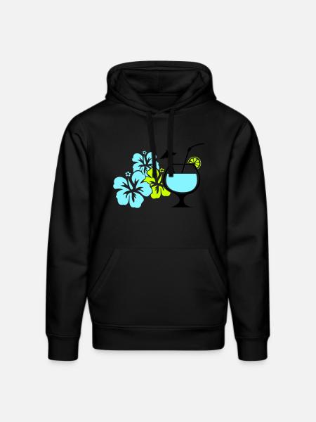 Cocktail Flowers Hawaii - Stanley/Stella DRUMMER Unisex Organic Hoodie - black