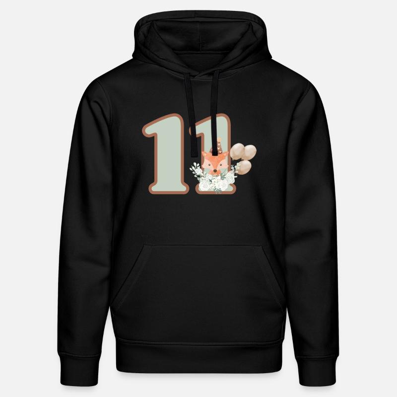 11e anniversaire renard fleurs - Sweat à capuche bio DRUMMER Stanley/Stella Unisexe - noir