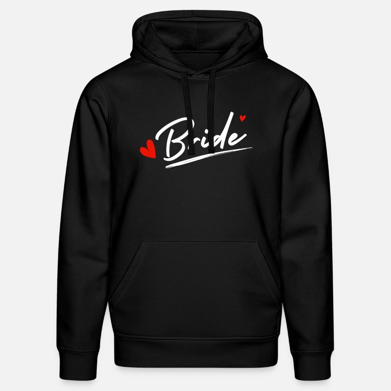 Bride Hearts - Bride Gift - Stanley/Stella DRUMMER Unisex Organic Hoodie - black