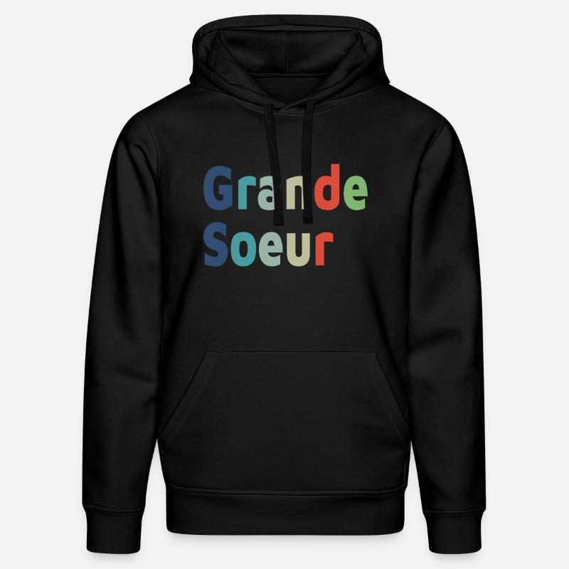 Geburt, große Schwester, großes Mädchen - Stanley/Stella Unisex Bio-Hoodie DRUMMER  - Schwarz