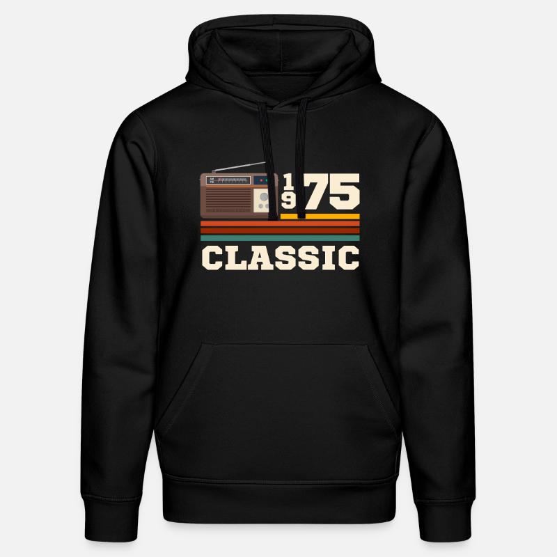 Anniversaire 1975 retro classic - Sweat à capuche bio DRUMMER Stanley/Stella Unisexe - noir