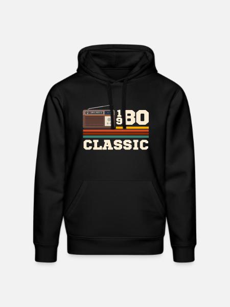 Retro classic 1980s anniversary - Stanley/Stella DRUMMER Unisex Organic Hoodie - black