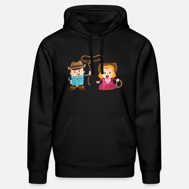 Cowboy avec une fille - Sweat à capuche bio DRUMMER Stanley/Stella Unisexe - noir