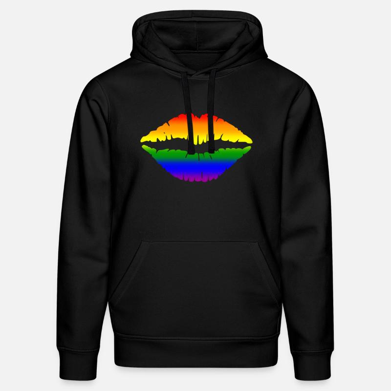 Lèvres arc-en-ciel - Sweat à capuche bio DRUMMER Stanley/Stella Unisexe - noir