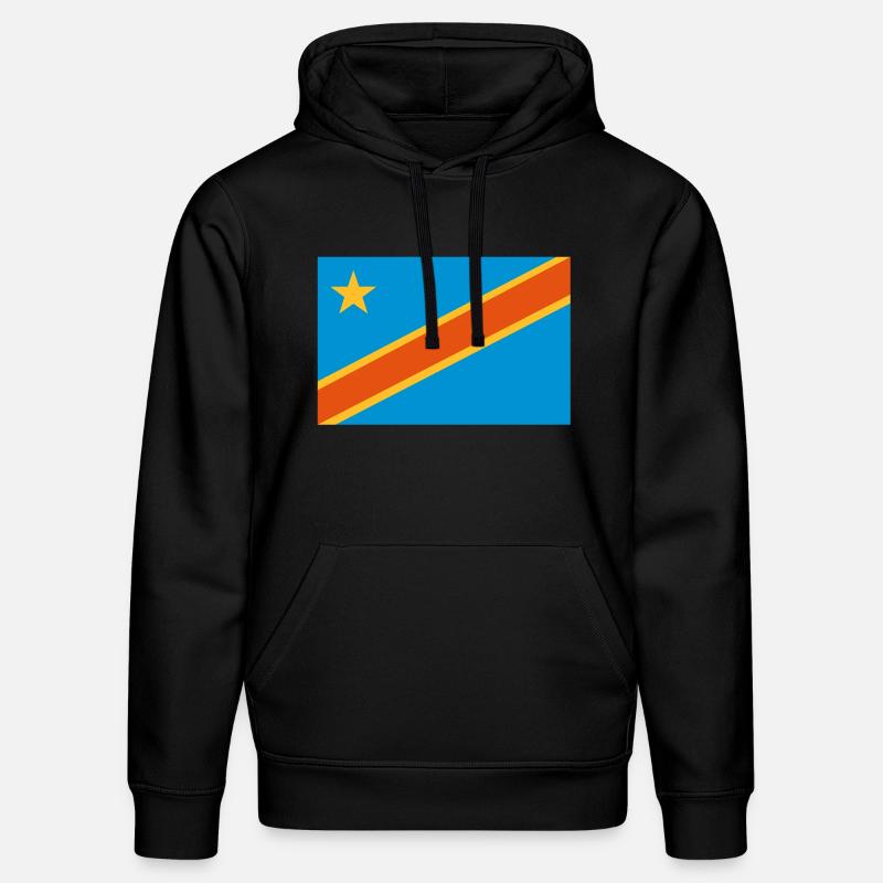 drapeau Congo Kinshasa - Congo flag - Sweat à capuche bio DRUMMER Stanley/Stella Unisexe - noir