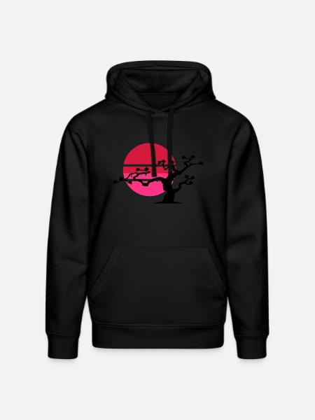 japanischer_baum_2 - Stanley/Stella DRUMMER Unisex Organic Hoodie - black