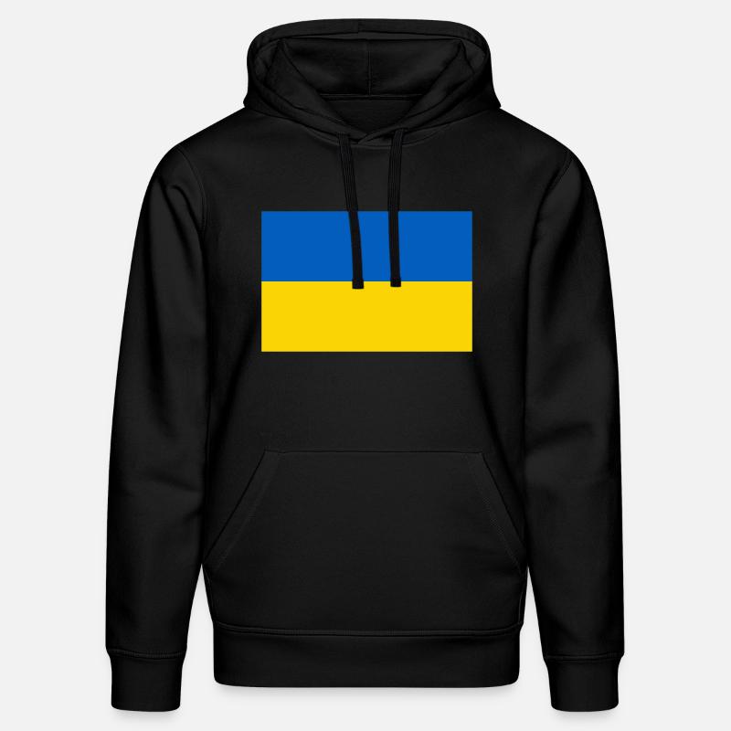 Drapeau Ukraine / Ukraine flag - Sweat à capuche bio DRUMMER Stanley/Stella Unisexe - noir