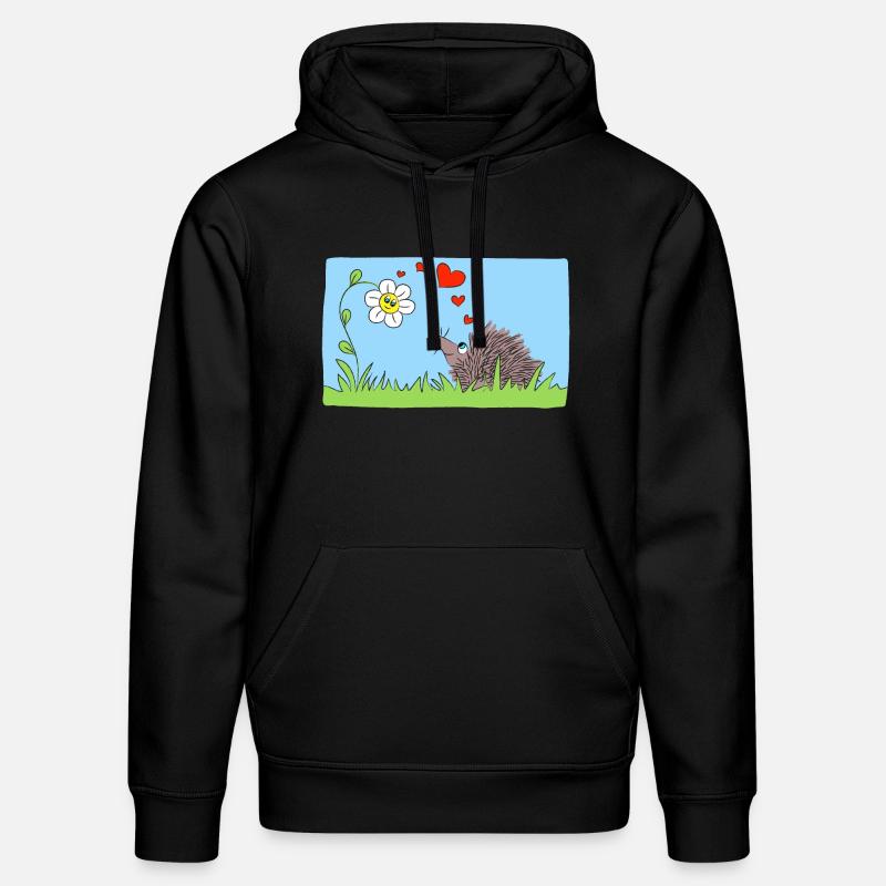 AMIS Hérisson et fleur - Sweat à capuche bio DRUMMER Stanley/Stella Unisexe - noir