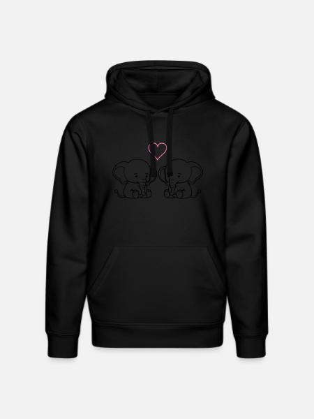 Elephant Love - Stanley/Stella DRUMMER Unisex Organic Hoodie - black